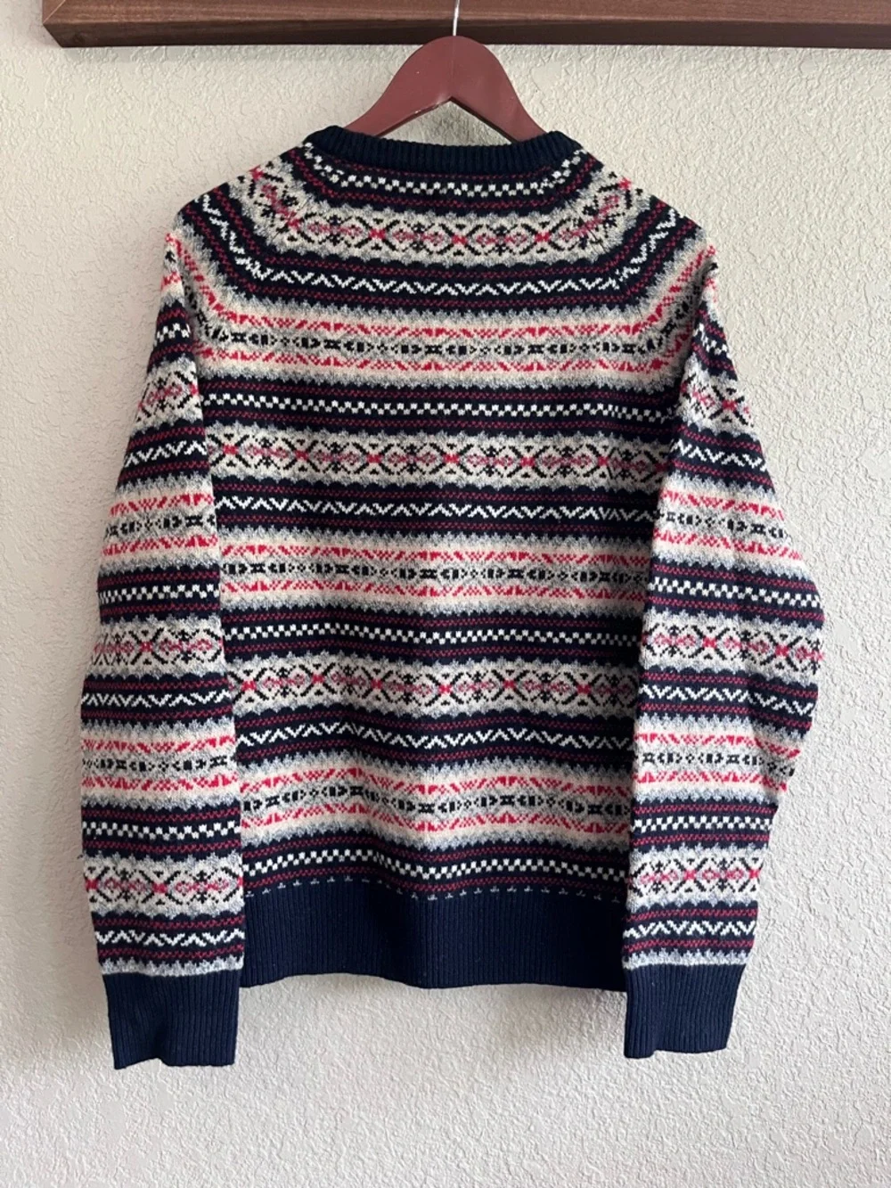 J.Crew 100% Lambswool Fair Isle Nordic Crewneck Sweater - Medium